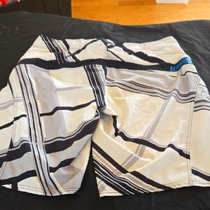 Men's Black and White Striped O'Neil Shorts